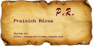 Preisich Rózsa névjegykártya