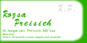 rozsa preisich business card